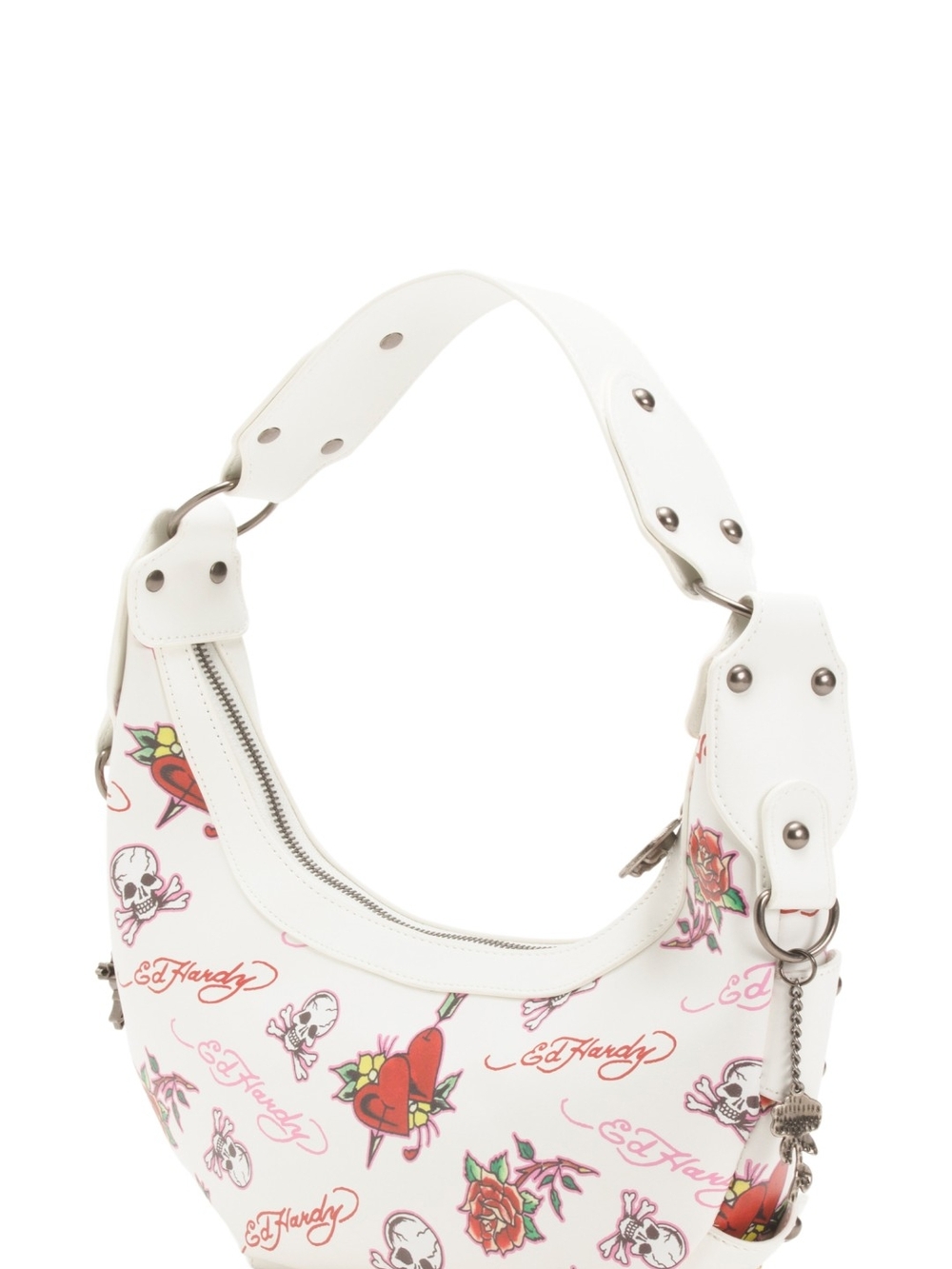 Ed Hardy Dalonda White Hobo Bag